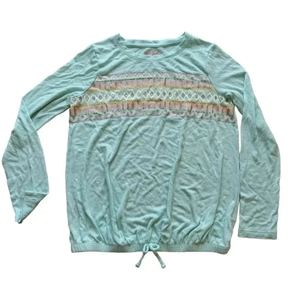 Cat &Jack Two Long Sleeves Girls Lightweight Soft Beachy Tops SZ 10/12 #2091 - Picture 2 of 8